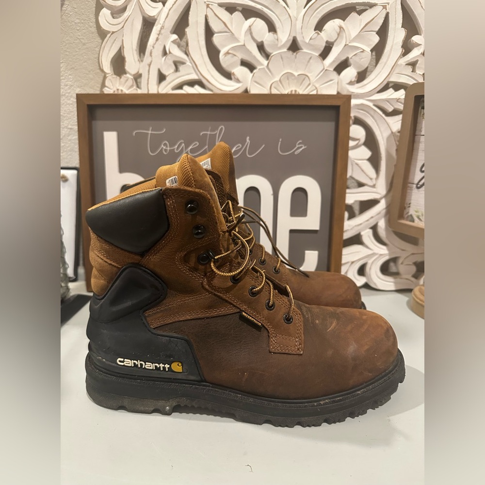 Carhartt Men's Brown Work Boots - Durable Leather Safety Boots - Picture 3 of 9